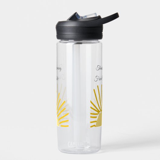 ありがとう、名前を追加するテキストメッセージ太陽 ウォーターボトル (左面)