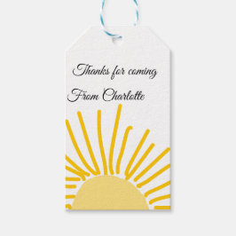 ありがとう、名前を追加するテキストメッセージ太陽 ギフトタグ