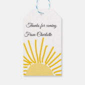 ありがとう、名前を追加するテキストメッセージ太陽 ギフトタグ (裏面)