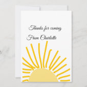 ありがとう、名前を追加するテキストメッセージ太陽 シーズンカード (正面)