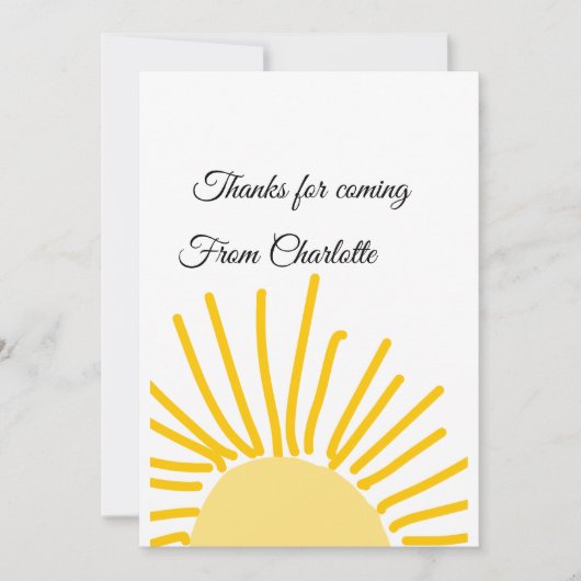 ありがとう、名前を追加するテキストメッセージ太陽 シーズンカード (正面)