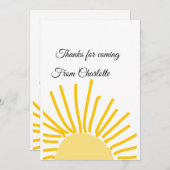 ありがとう、名前を追加するテキストメッセージ太陽 シーズンカード (正面/裏面)