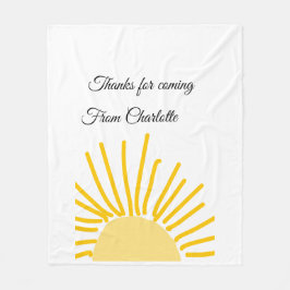 ありがとう、名前を追加するテキストメッセージ太陽 フリースブランケット