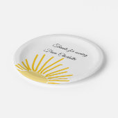 ありがとう、名前を追加するテキストメッセージ太陽 ペーパープレート (アングル)