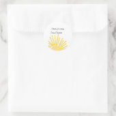 ありがとう、名前を追加するテキストメッセージ太陽 ラウンドシール (バッグ)