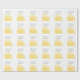 ありがとう、名前を追加するテキストメッセージ太陽 ラッピングペーパー