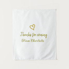 ありがとう、名前を追加 - テキストメッセージ - ゴールデンハート タペストリー