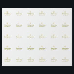 ありがとう、名前を追加 - テキストメッセージ - ゴールドハート ラッピングペーパー<br><div class="desc">デザイン</div>