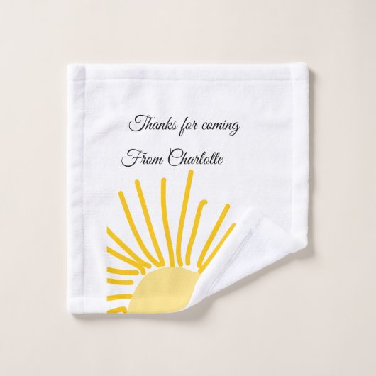 ありがとう、名前を追加 - テキストメッセージ - 太陽 ウォッシュタオル (ウォッシュタオル)