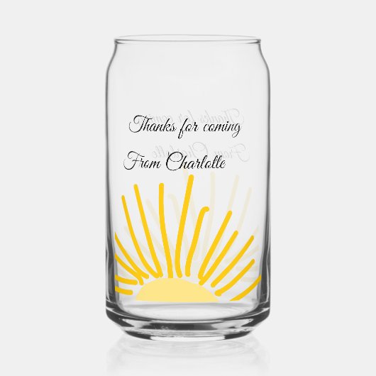 ありがとう、名前を追加 - テキストメッセージ - 太陽 ガラス缶 (正面)