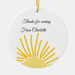 ありがとう、名前を追加 - テキストメッセージ - 太陽 セラミックオーナメント