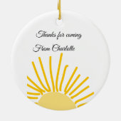ありがとう、名前を追加 - テキストメッセージ - 太陽 セラミックオーナメント (裏面)