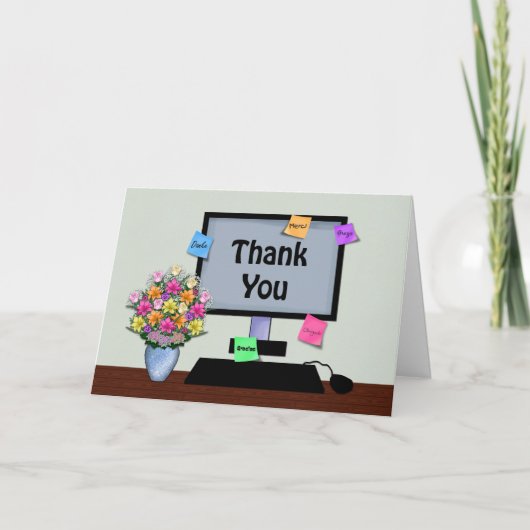 ありがとう、外国語、管理プロフェッショナル サンキューカード (正面)