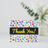 "ありがとう!" +多くのカラフル円はがき ポストカード (スタンド正面)