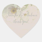 「ありがとう！」 夫婦の名結婚前の牡丹 ハートシール (正面)