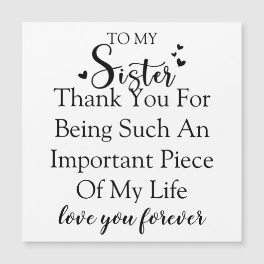 ありがとう、姉妹へ　私の人生にいてくれてありがとう (正面)