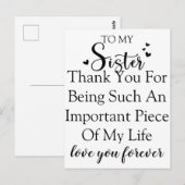 ありがとう、姉妹へ　私の人生にいてくれてありがとう ポストカード (正面/裏面)