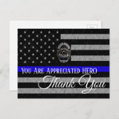 ありがとう、感謝しています。警察を支援してください ポストカード (正面/裏面)