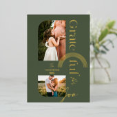 ありがとう 感謝の気持ち 現代の幾何学的なアーチ 二枚の写真 箔シーズンカード (立ち正面)