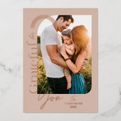 ありがとう 感謝 Modern Geometric アーチ ワンフォト 箔シーズンカード (正面)