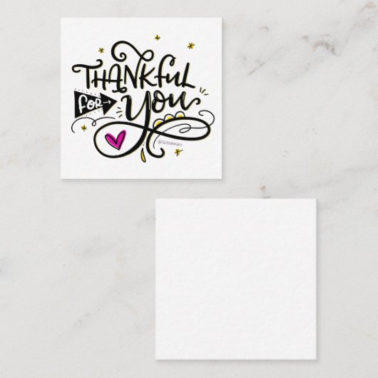 ありがとう、手が出た スクエア名刺 (正面/裏面)