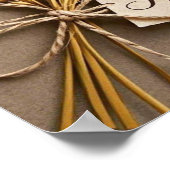 ありがとう 手描きの野生の花と麦の穂 ポスター (角)