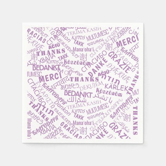 ありがとう！-数々の言語 – 国際的世界 スタンダードカクテルナプキン (正面)