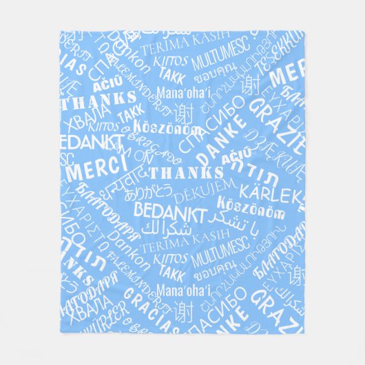 ありがとう！-数々の言語 – 国際的世界 フリースブランケット (正面)