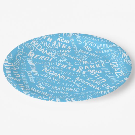 ありがとう！-数々の言語 – 国際的世界 ペーパープレート (アングル)