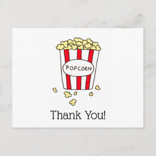ありがとう 映画館のポップコーン 赤白 バケツ ポストカード