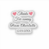 ありがとう、来てくれて　名前 シール (正面)