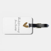 ありがとう、来てくれて　名前　テキストメッセージ　ゴールドハート ラゲッジタグ (裏面横)