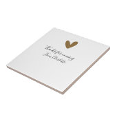 ありがとう　来てくれて　名前　金ハート タイル (側面)