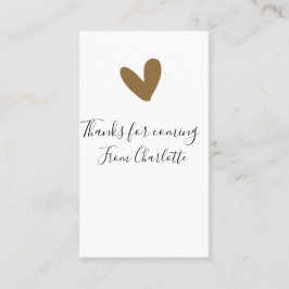 ありがとう　来てくれて　名前　金ハート 名刺