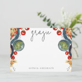 ありがとう！ 水彩イタリアンフード サンキューカード (スタンド正面)