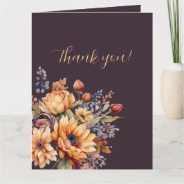 ありがとう – 水彩秋花 – 紫 – カード