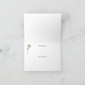 ありがとう 洗礼 ピンク 十字架 女の子 レース 2 サンキューカード (内部)