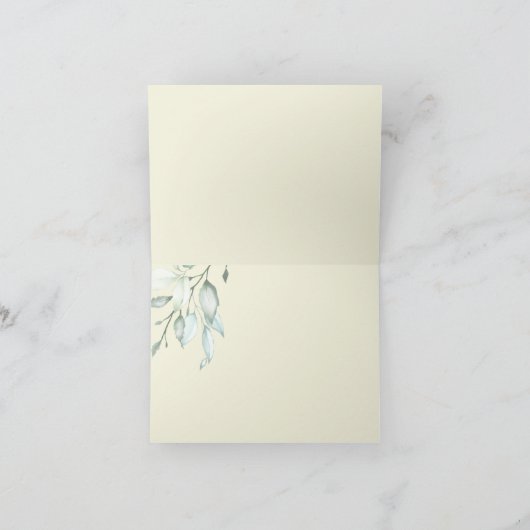 ありがとう | 淡い黄色の象牙色のバラのブーケ サンキューカード (内部)