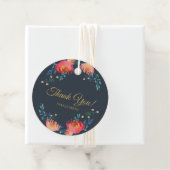 ありがとう!濃い青、エレガント花お洒落色 フェイバータグ (インサイチュ)