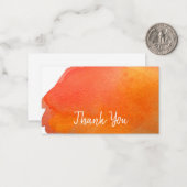 ありがとう 現代のシンプル オレンジ 水彩アート ノートカード (正面/裏面インサイチュ)