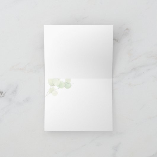 ありがとう | 現代の春のユーカリ サンキューカード (内部)