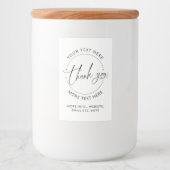 ありがとう 現代の オリジナル 小規模ビジネスを作成する フードラベル (正面)