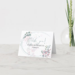 ありがとう | 現代的な水彩画のユーカリの葉 サンキューカード