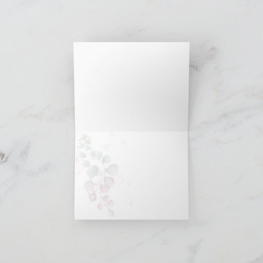 ありがとう | 現代的な水彩画のユーカリの葉 サンキューカード (内部)