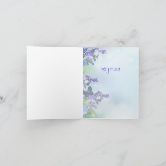 ありがとう 白いユリの花園の花 サンキューカード (内部)