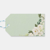 ありがとう – 白い花緑の幾何学的ギフト ギフトタグ (裏面横)