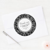 ありがとう：白黒50歳の誕生日パーティー ラウンドシール (封筒)