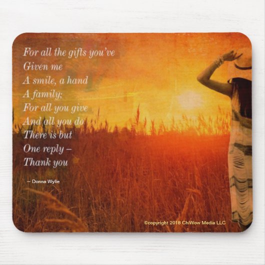 ありがとう – 私に与えられたすべての与え贈り物 マウスパッド (正面)