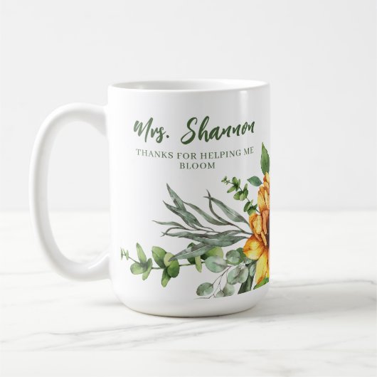 ありがとう 私を咲かせてくれて ヒマワリ マグカップ (左)