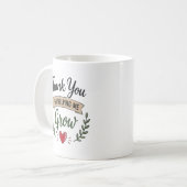 ありがとう+私を育ててくれて+パーソナライズ コーヒーマグカップ (正面左)